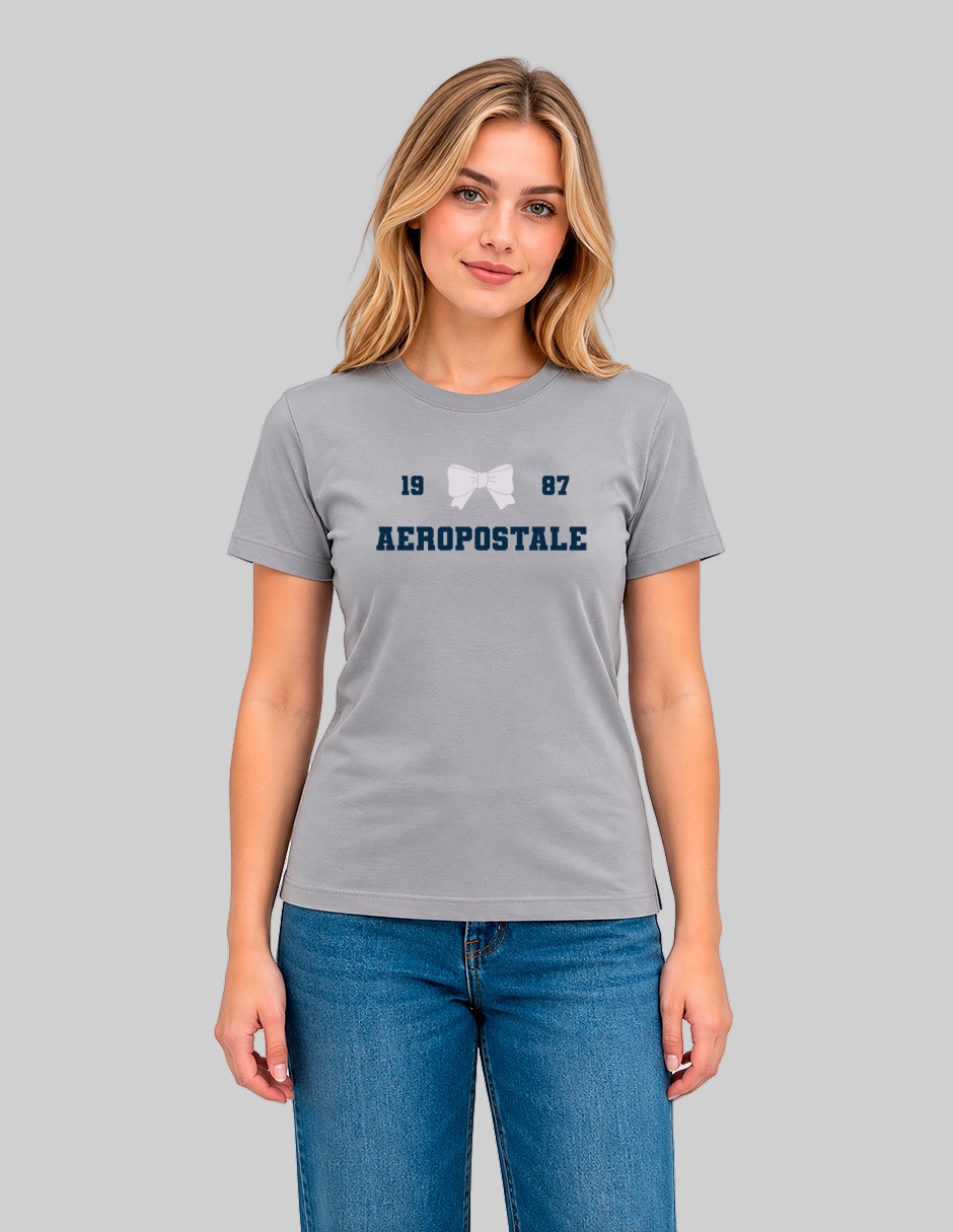 Playera manga corta cuello redondo para mujer
