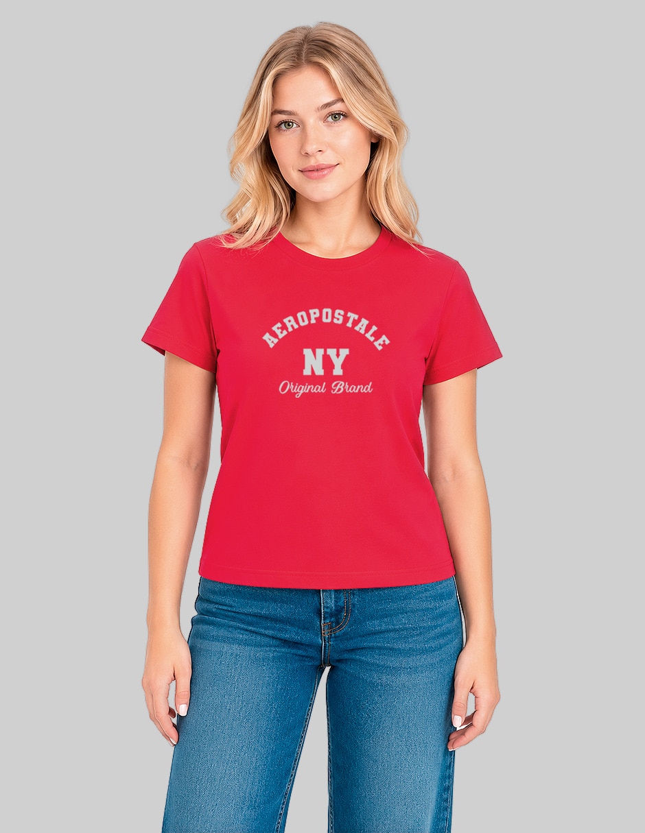 Playera manga corta cuello redondo para mujer 1