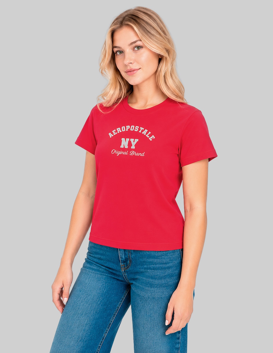 Playera manga corta cuello redondo para mujer 2