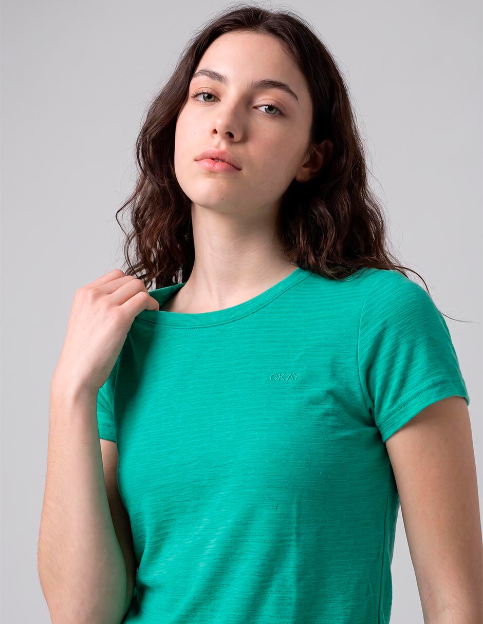 Playera manga corta cuello redondo mujer 6