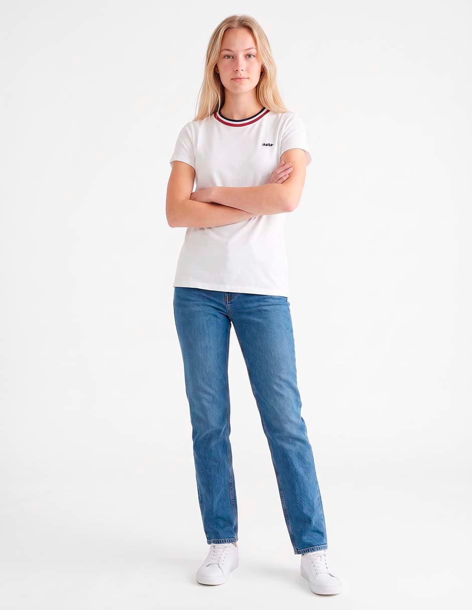 Playera manga corta cuello redondo para mujer 3