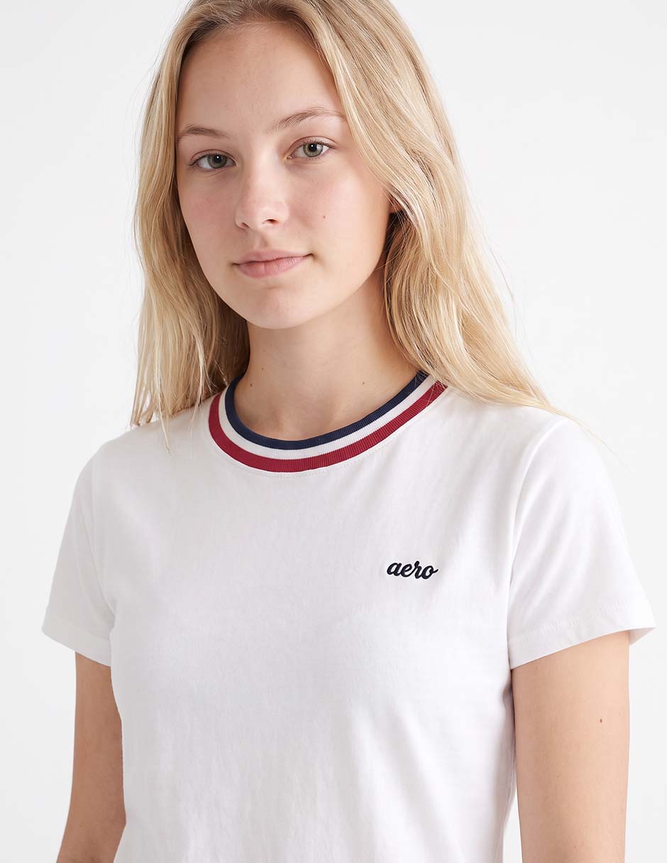 Playera manga corta cuello redondo para mujer 4