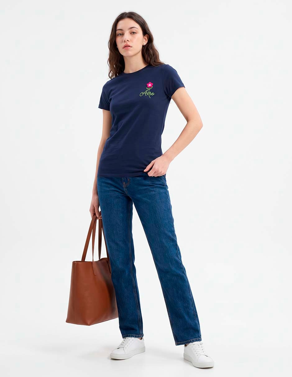 Playera manga corta cuello redondo para mujer Playera manga corta cuello redondo para mujer