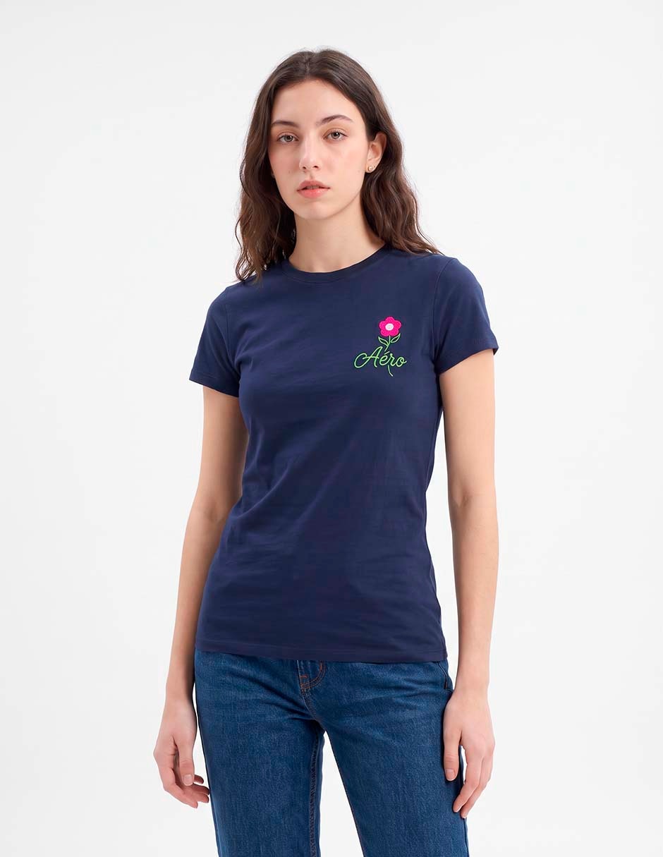 Playera manga corta cuello redondo para mujer 4