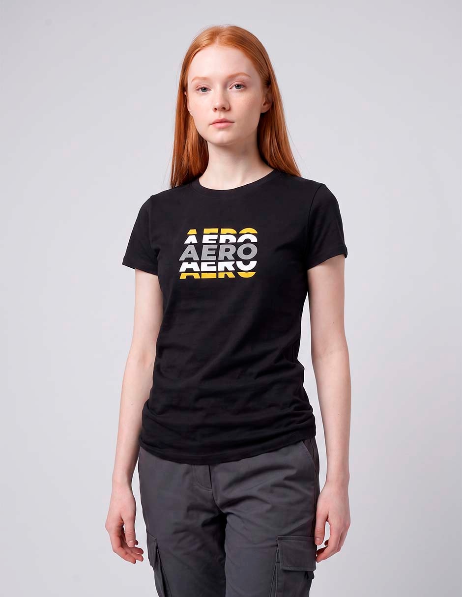 Playera manga corta cuello redondo para mujer