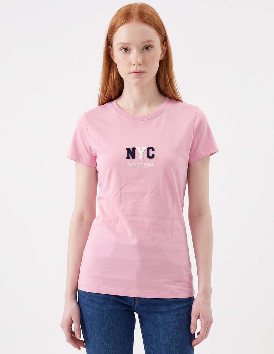 Playera manga corta cuello redondo para mujer