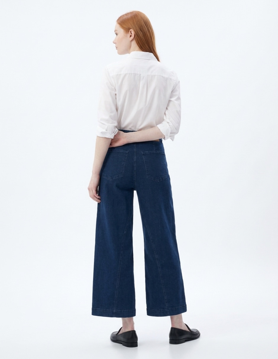 Jeans wide leg cintura alta AEROD-310 para mujer 2