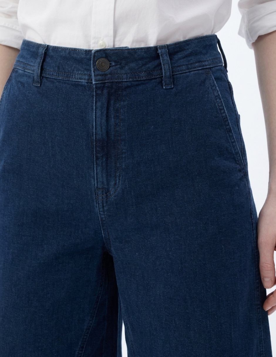 Jeans wide leg cintura alta AEROD-310 para mujer 4