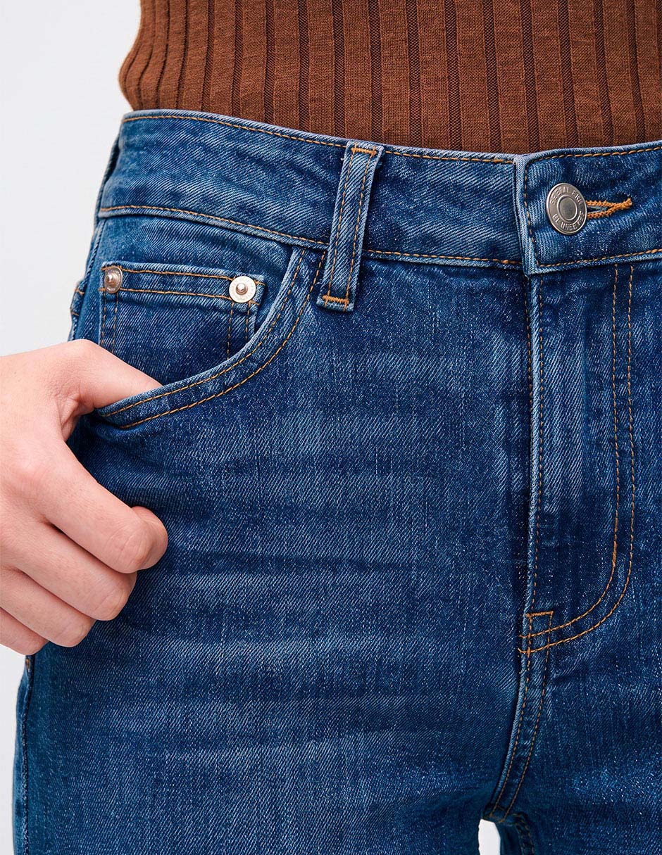 Jeans flare corte cintura alta para mujer 2