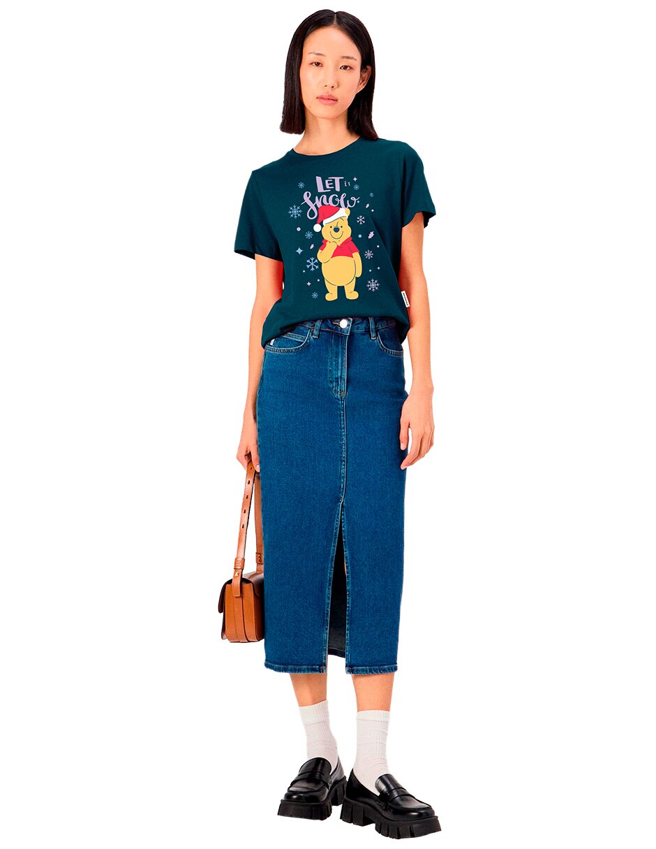 Playera manga corta winnie pooh cuello redondo para mujer 4