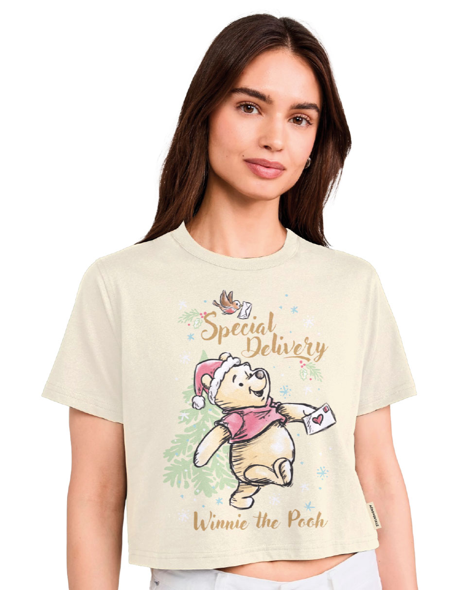 Playera manga corta winnie pooh cuello redondo para mujer