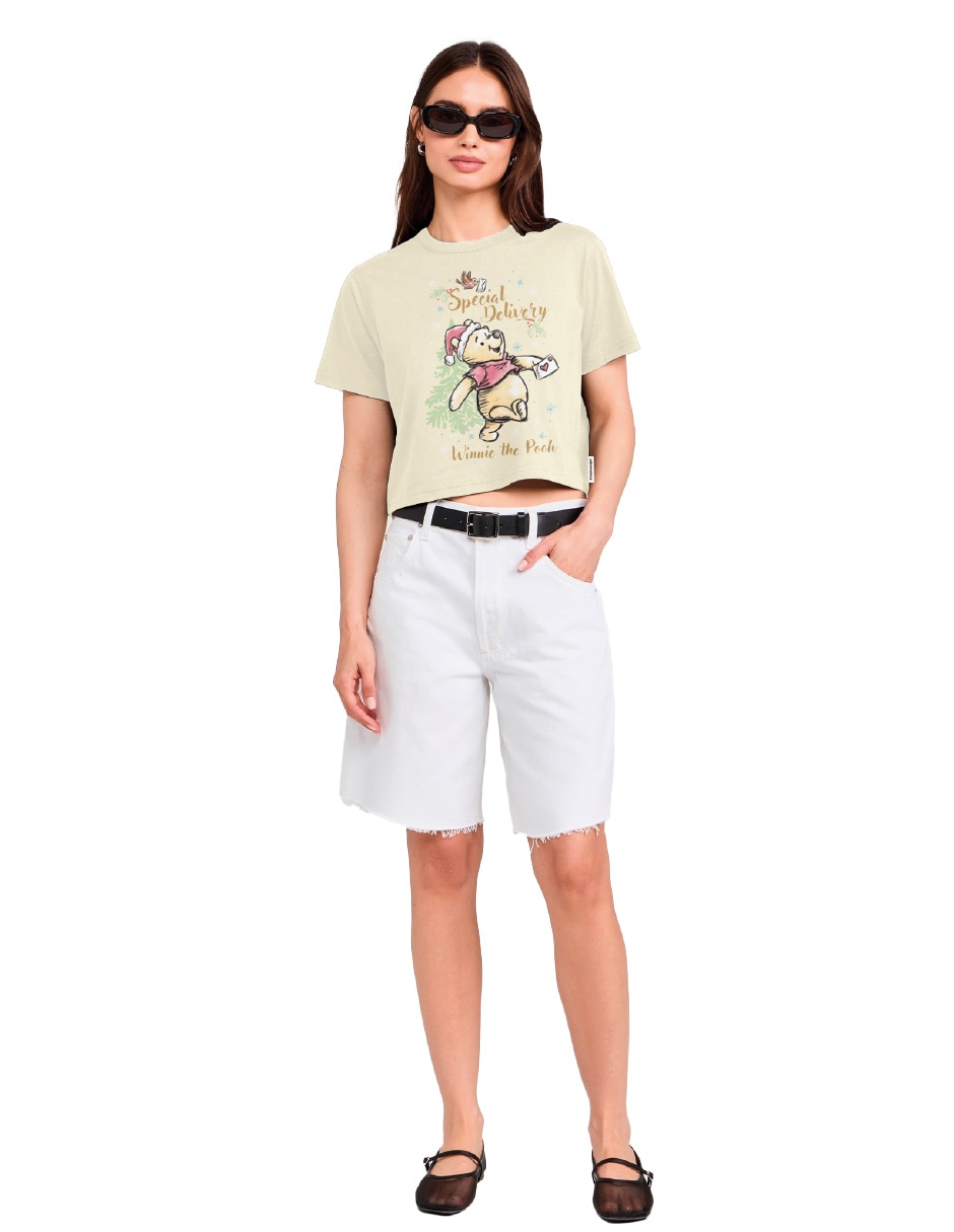 Playera manga corta winnie pooh cuello redondo para mujer 2
