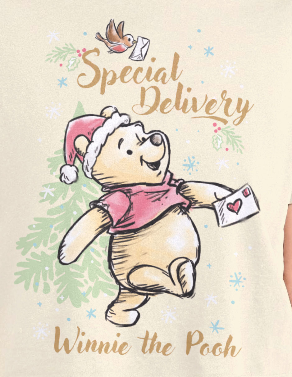 Playera manga corta winnie pooh cuello redondo para mujer 3