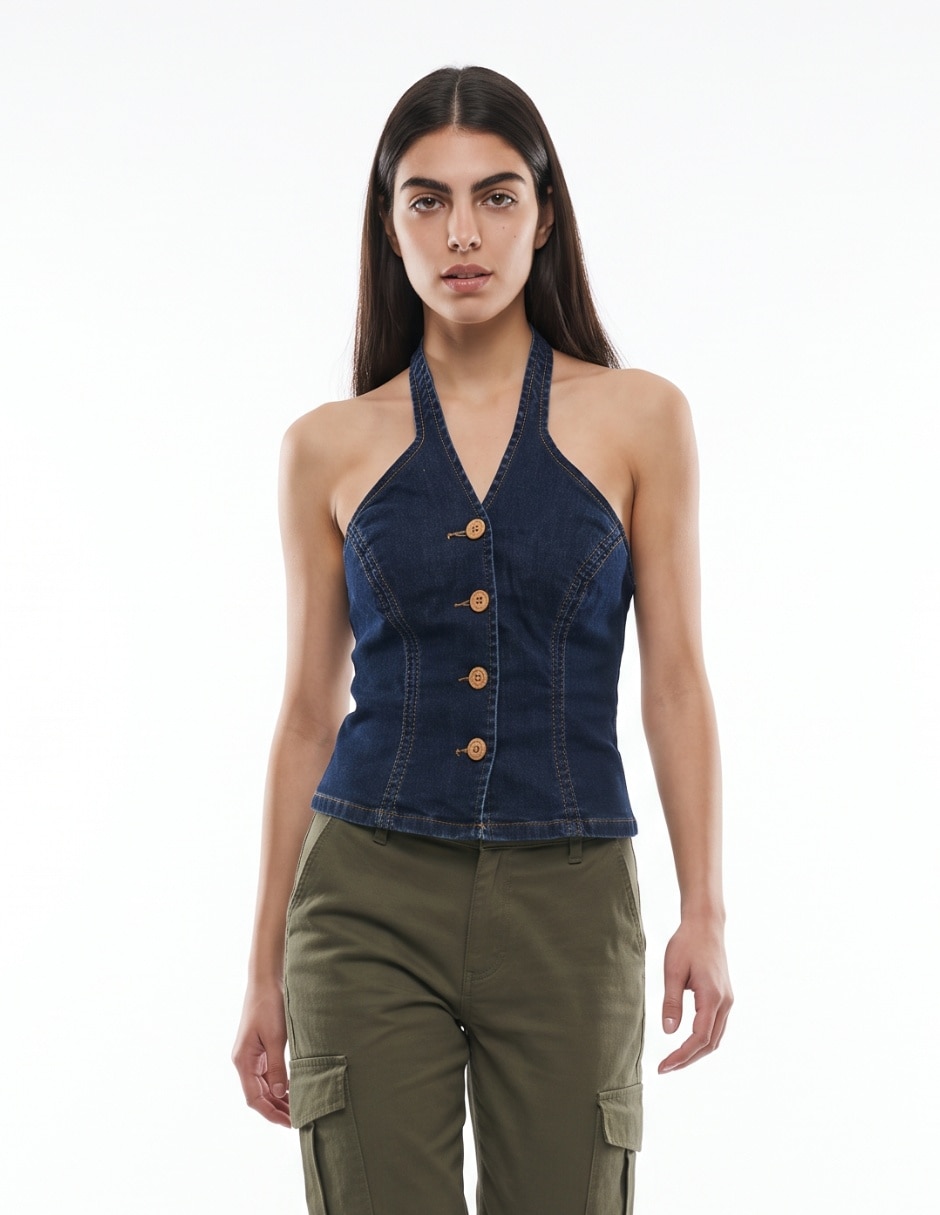 Blusa sin manga para mujer