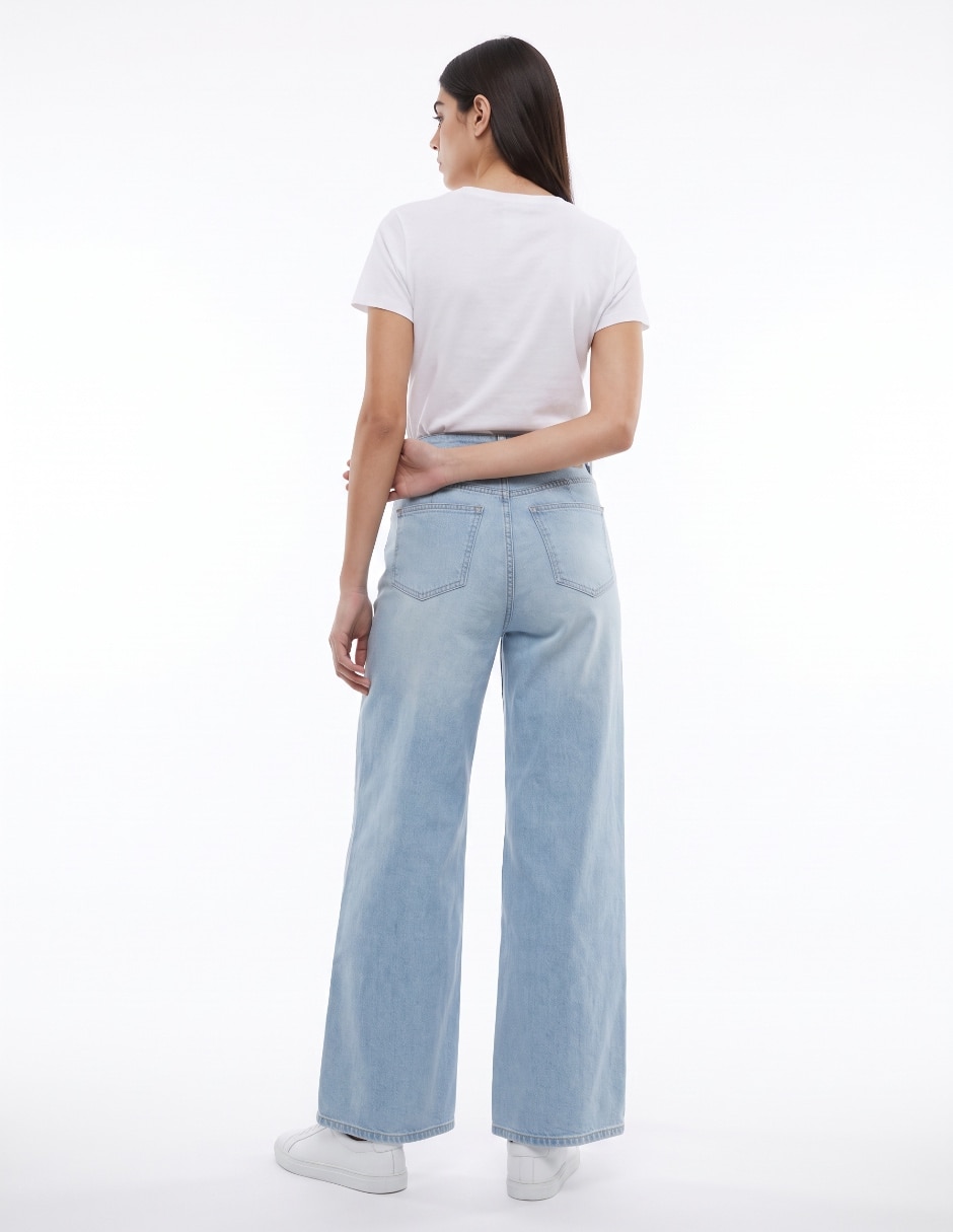 Jeans relaxed wide leg para mujer
