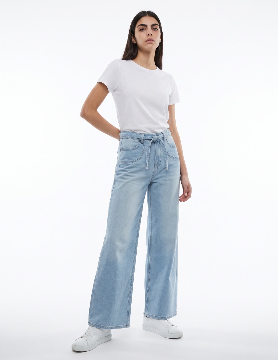 Jeans relaxed wide leg para mujer