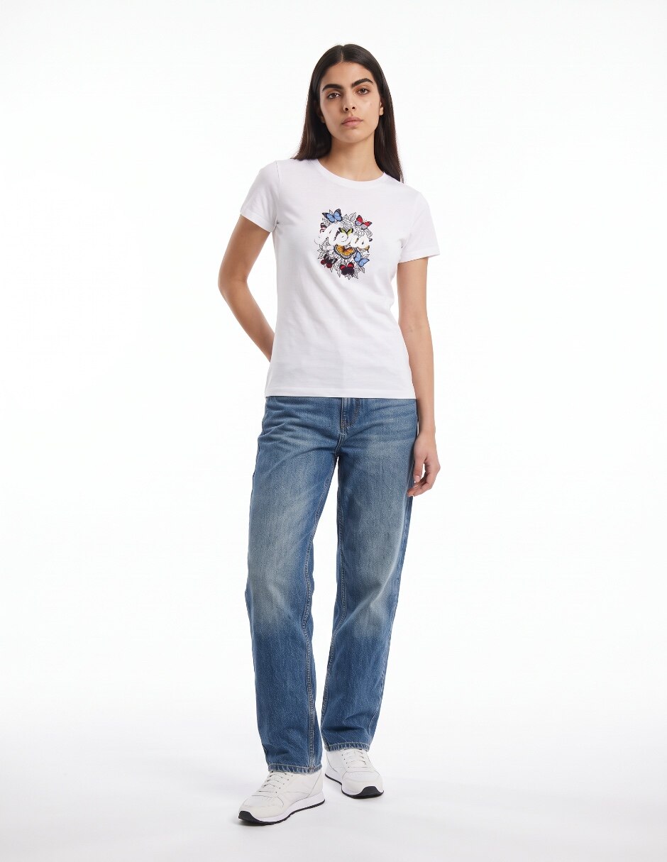 Playera manga corta cuello redondo para mujer 3