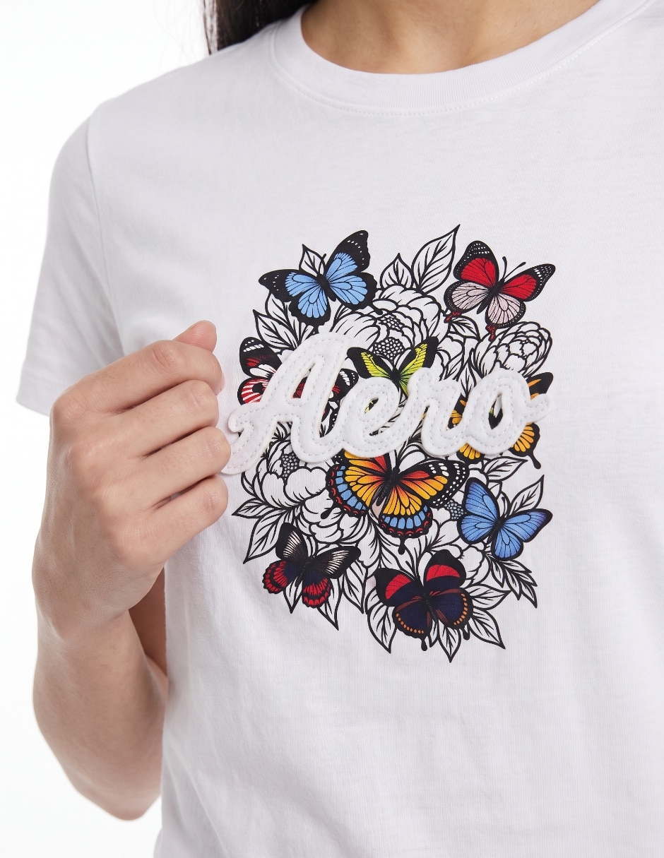 Playera manga corta cuello redondo para mujer 4