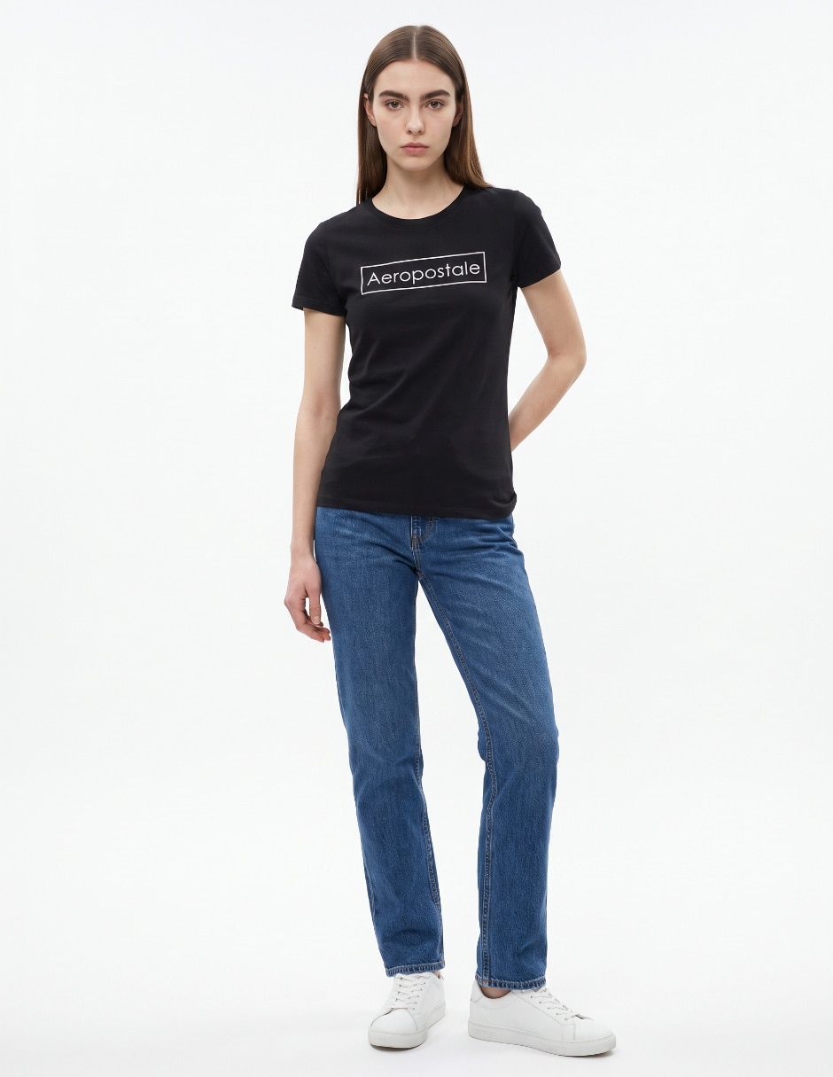 Playera manga corta cuello redondo para mujer