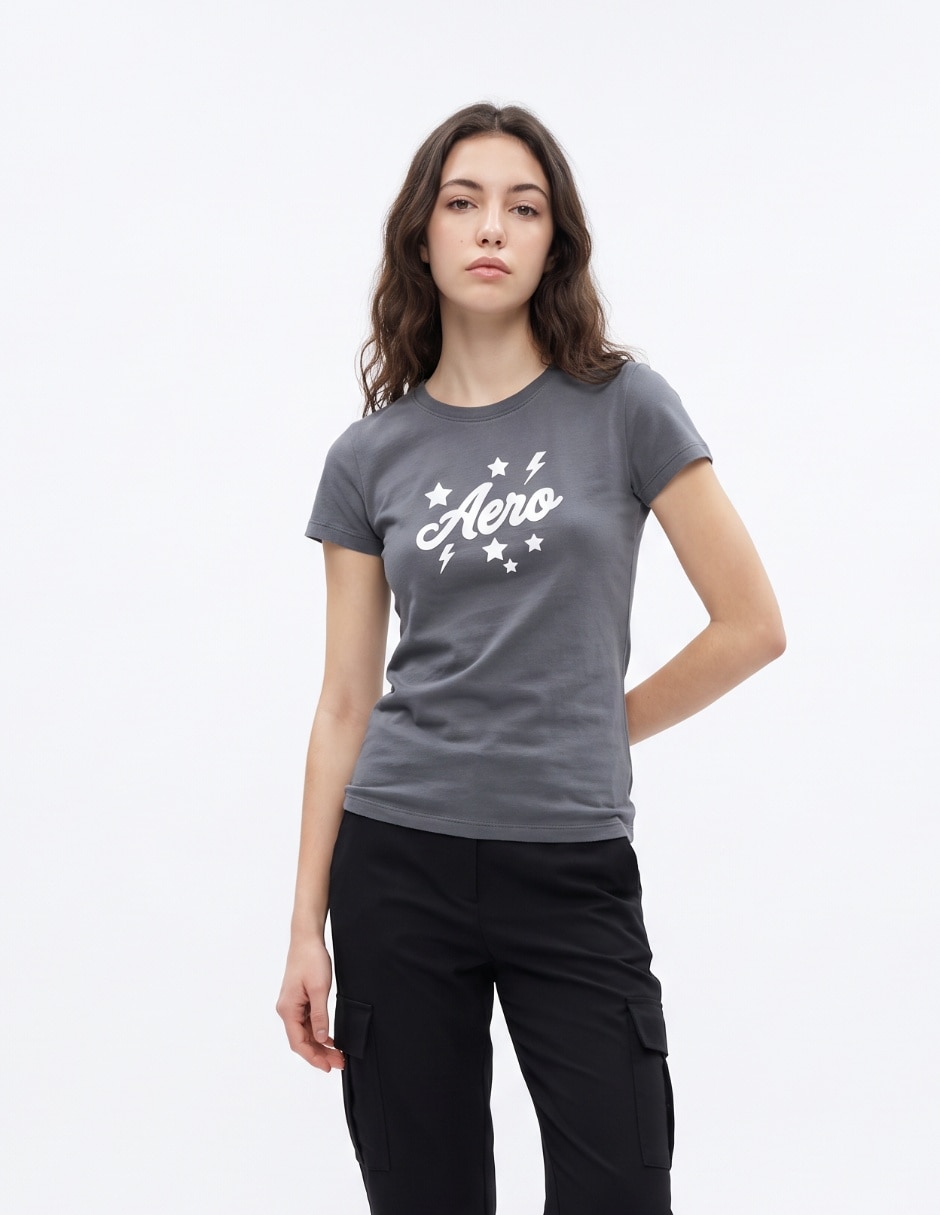 Playera manga corta cuello redondo para mujer 1