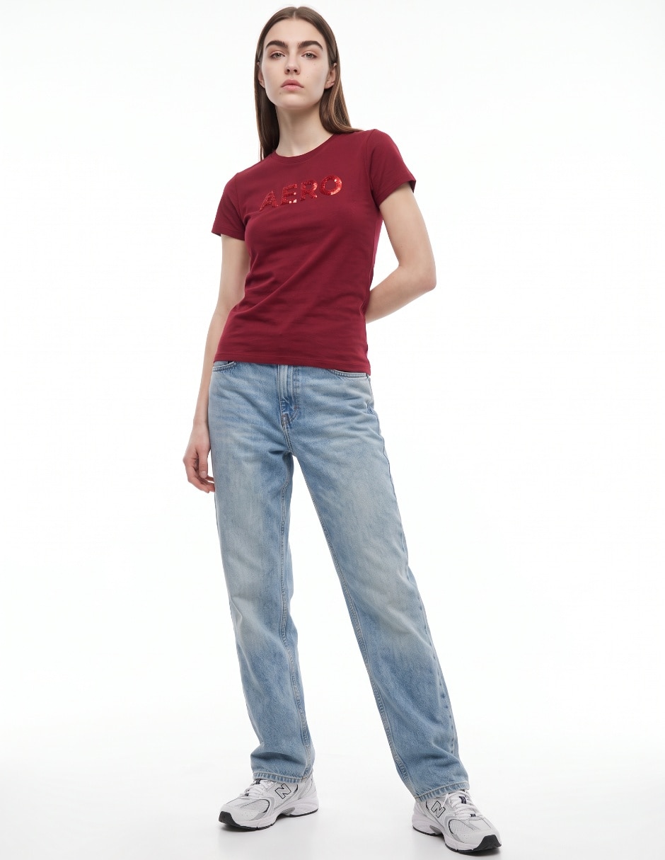 Playera manga corta cuello redondo para mujer 2