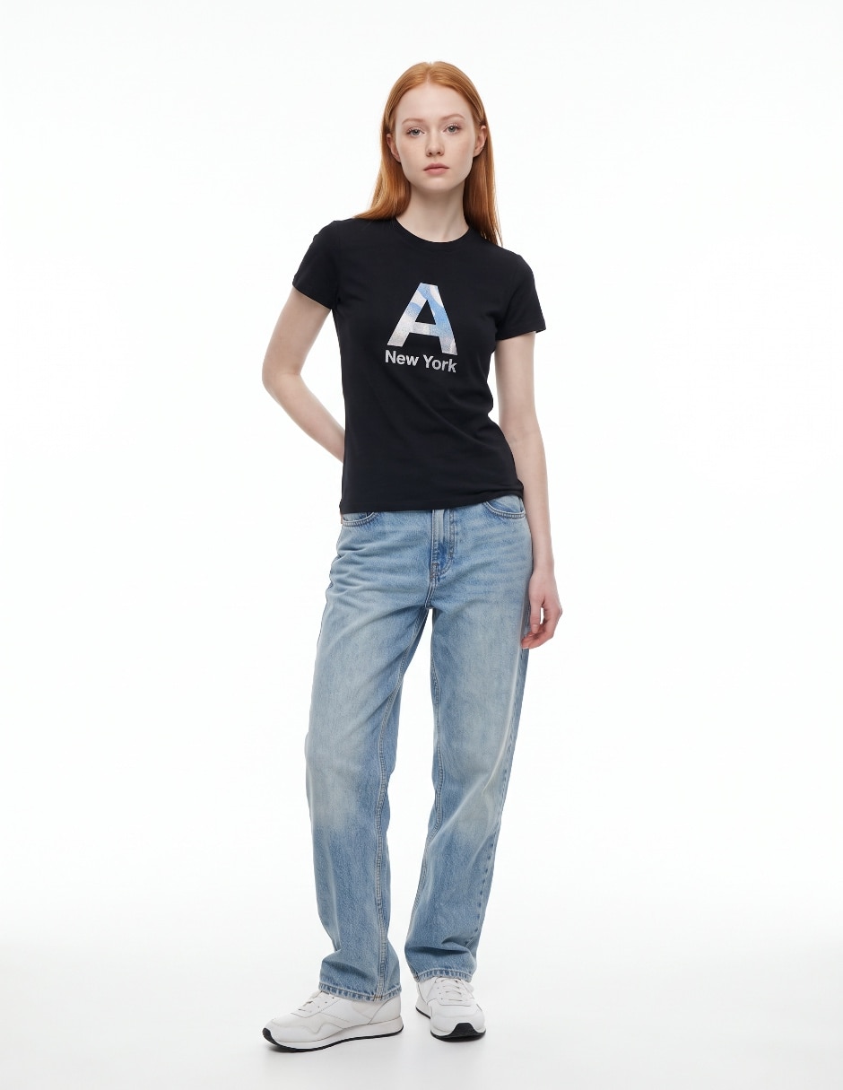 Playera manga corta Aéropostal cuello redondo para mujer Playera manga corta Aéropostal cuello redondo para mujer