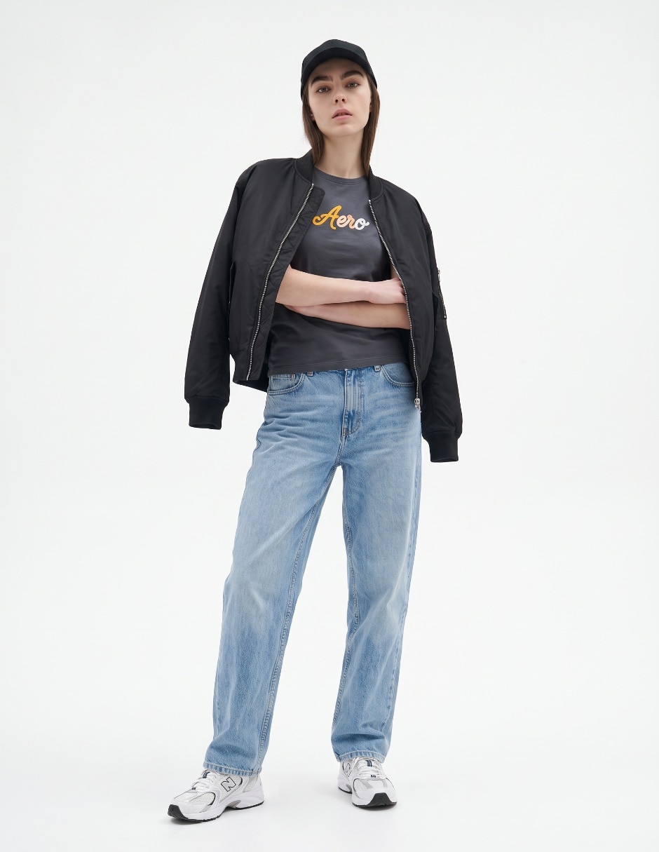Playera manga corta cuello redondo para mujer