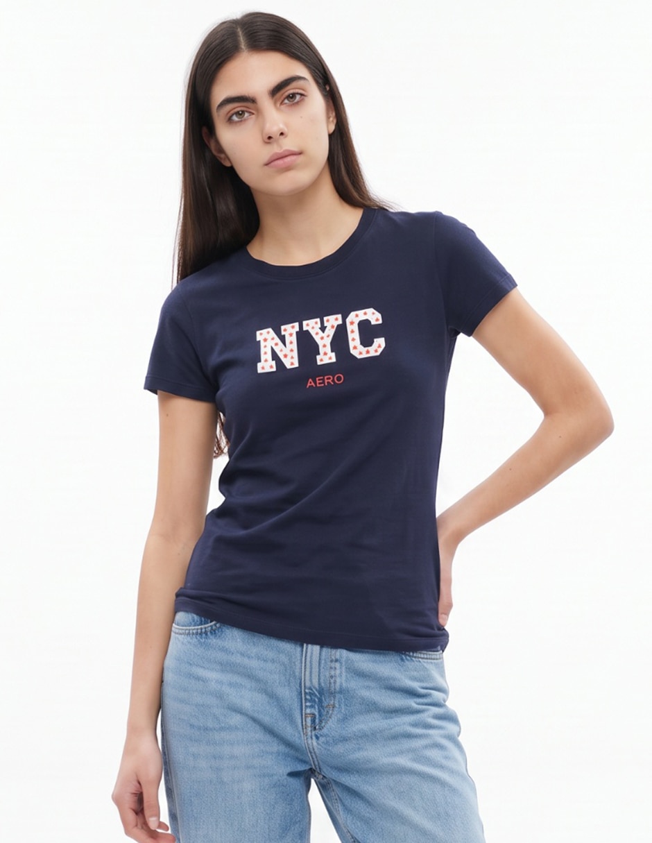 Playera manga corta cuello redondo para mujer Playera manga corta cuello redondo para mujer