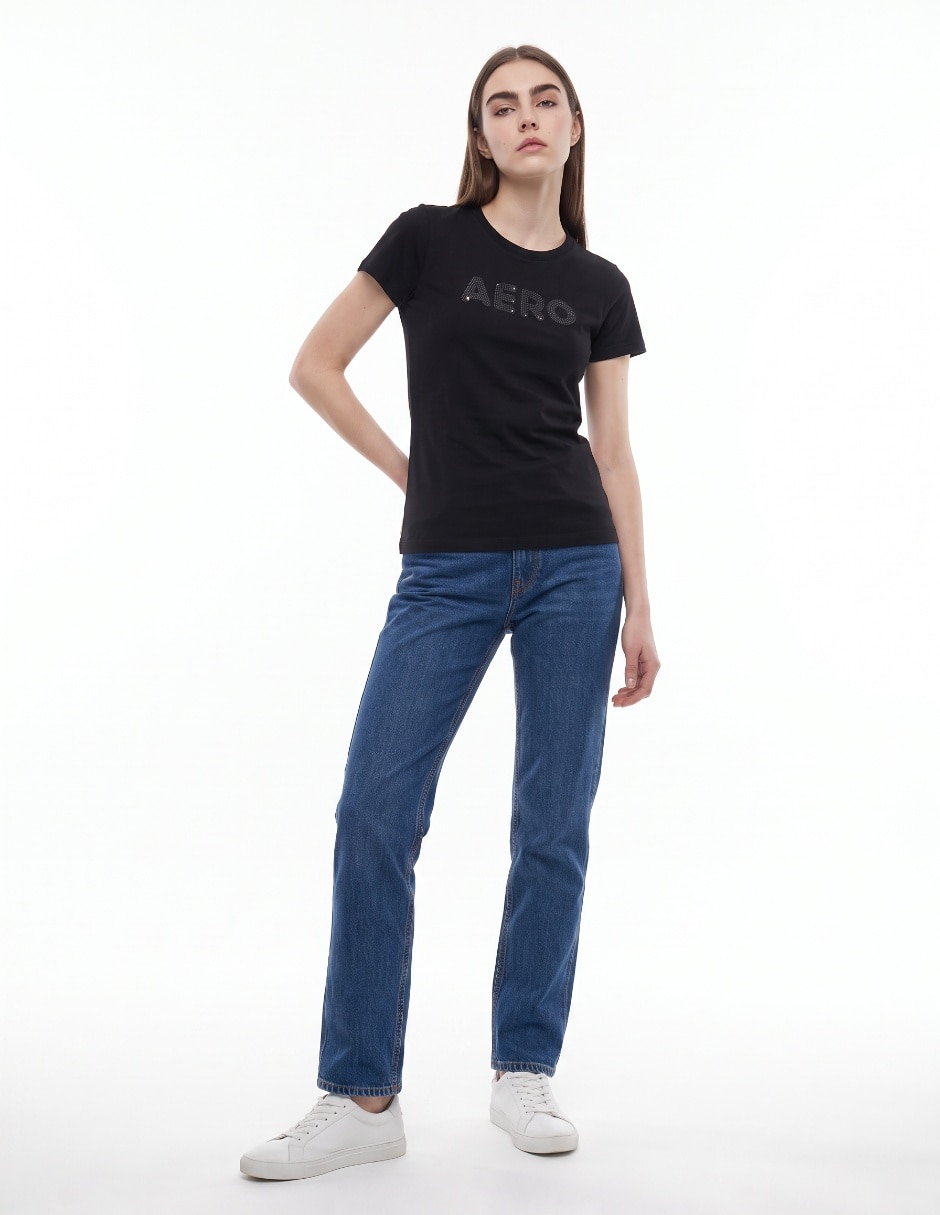 Playera manga corta cuello redondo para mujer Playera manga corta cuello redondo para mujer